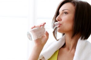 Woman drinking water