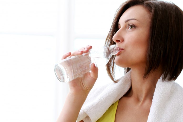 Woman drinking water